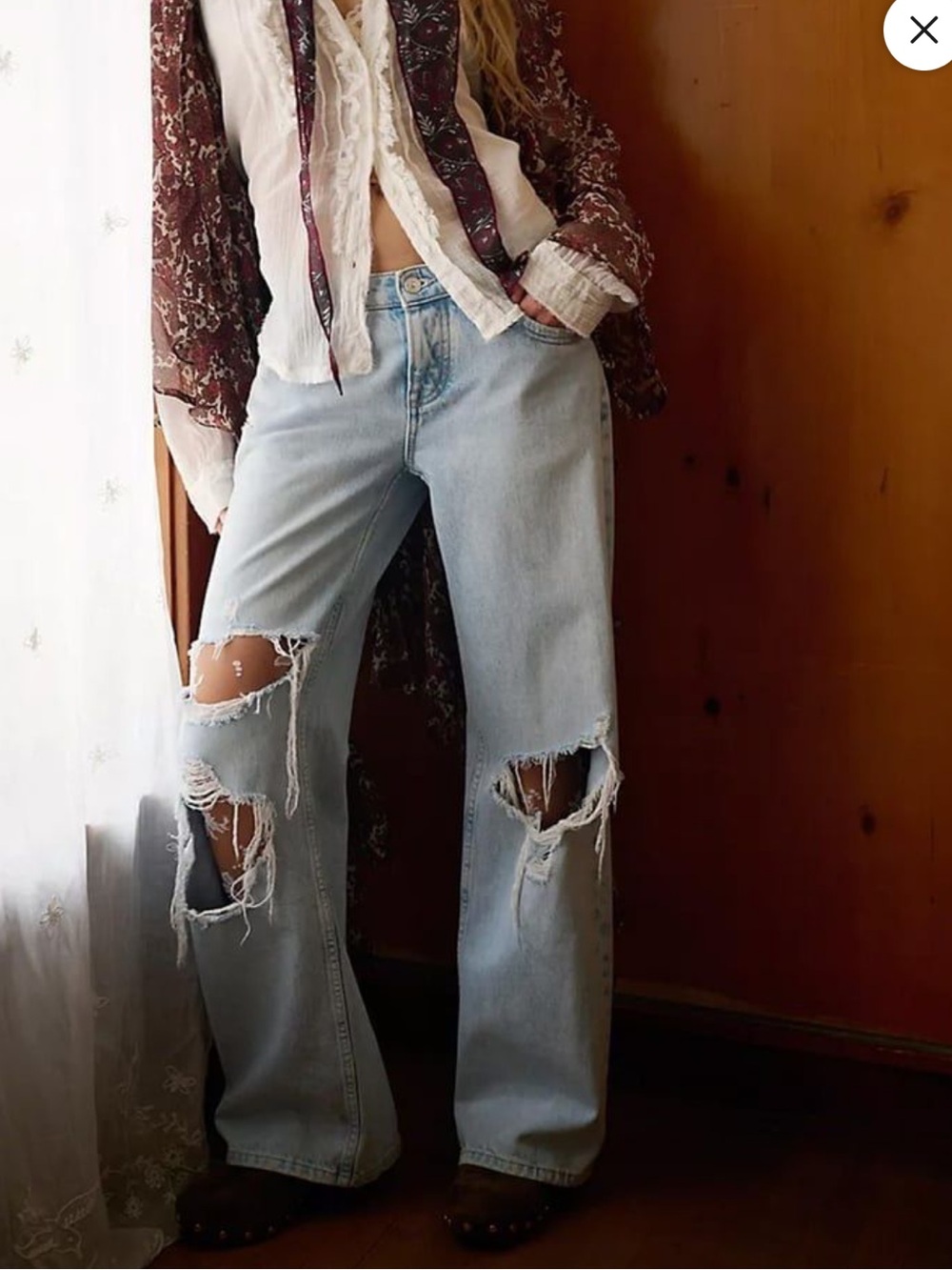 Free People We The Free Tennessee Low Rise Boyfriend Jeans Light